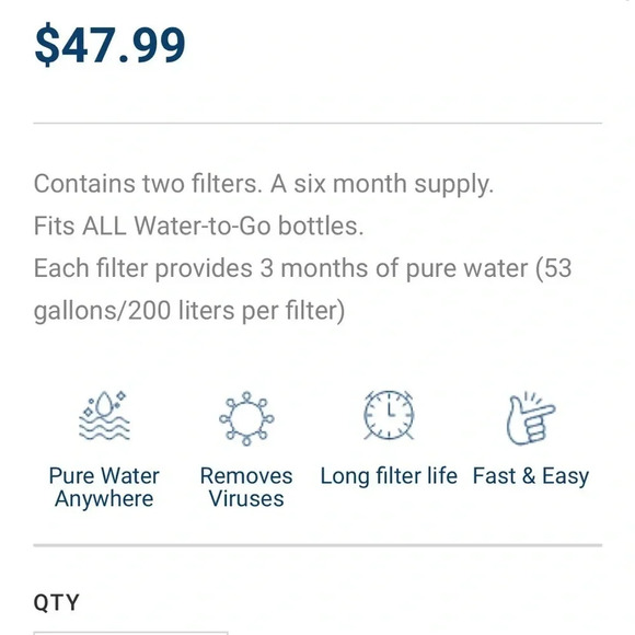 Water-to-Go Replacement Filters Bundle • New in Box • 2 Box (4 Filters in Total) - Picture 2 of 5